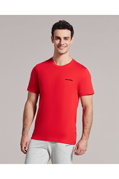 SKECHERS Tricou M New Basics cu guler rotund pentru bărbați, roșu S212910-600