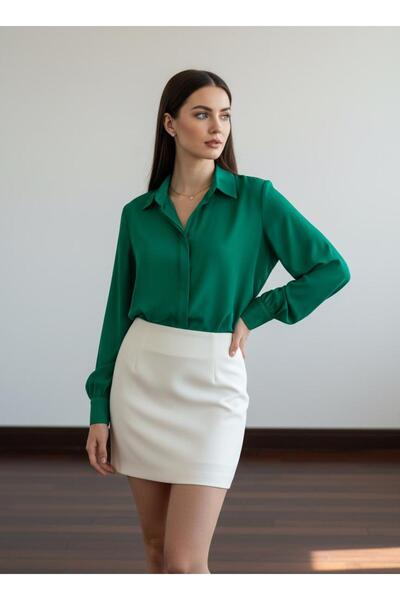 PERA MODA قميص جيسيكا قصير من الأمام وطويل من الخلف