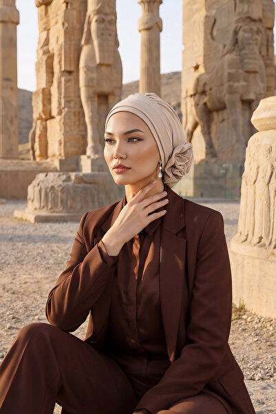 Aisha's Design Elegant Ready-Made Turban,Stone,Ht-92