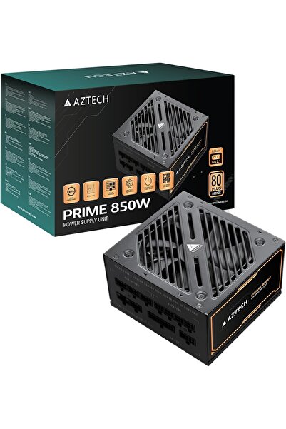 Aztech PRIME 850W 80+ Bronze Fully Modular PSU, ATX 3.1 & PCIe 5.1, Zero RPM,...