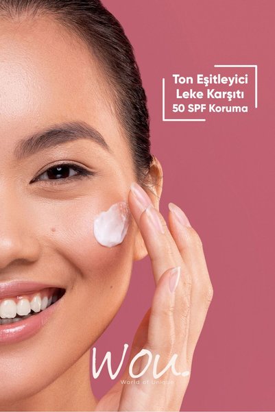 WOU World of Unique Wou Pink Touch Tone Equalizing and Brightening High Protection Effect Spf50+ Sunscreen 50Ml-For All Skin