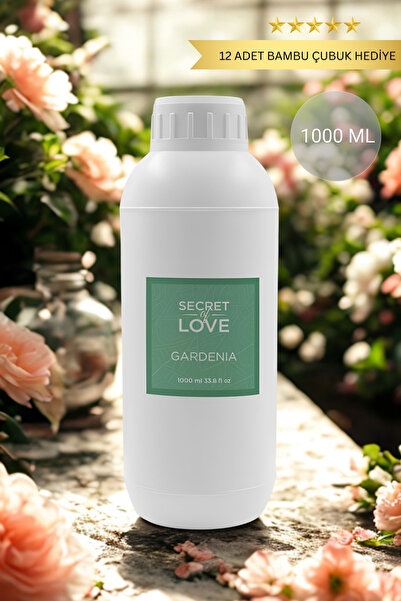 SECRET OF LOVE Premium 1 Litre Gardenia Oda Kokusu, Oto/Araç Kokusu 12 Adet Ç...