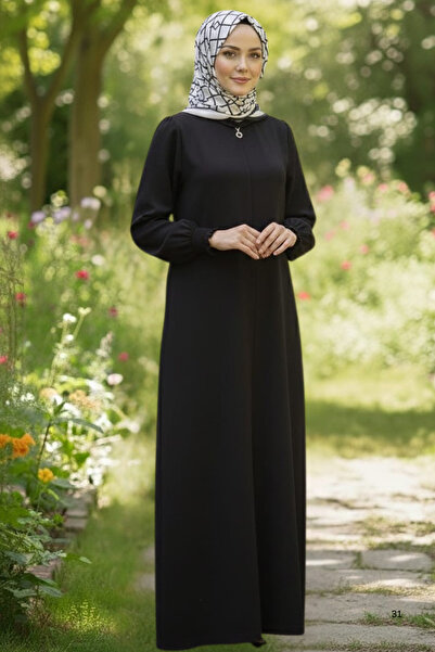 BNZ TEKSTİL حجاب من قماش ايروبين بجيوب وسحاب - قبعة طويلة بقصة مريحة للاستخدا...