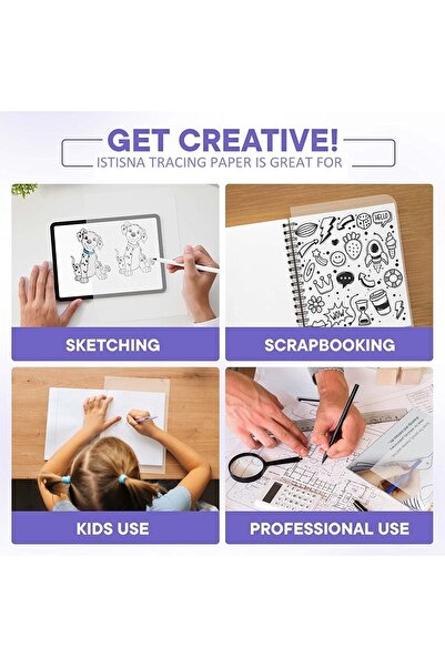 İstisna 50 Adet A4 92 Gr Optimum Kalınlık Tasarım Grafik Için Şeffaf Aydınger...