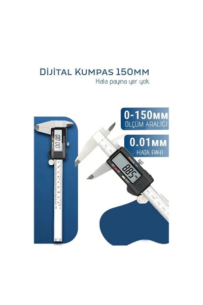 shopwave Profesyonel Dijital Kumpas 150mm - Karbon Fiber Gövde, Hassas LCD Ek...