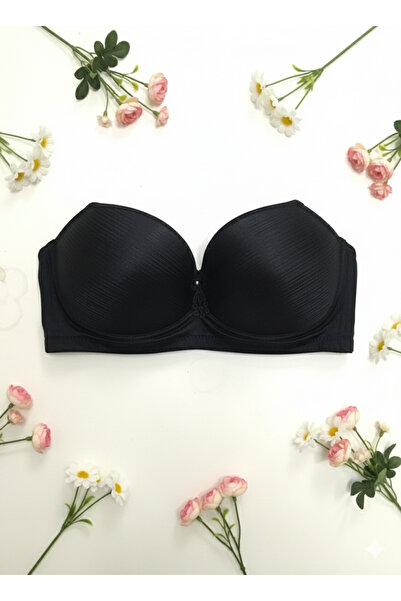 WİOLİNA Black Bra Stylish Design Lace Figured