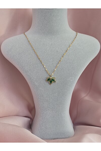 Glamluxe Çınar yaprağı model 316l çelik kolye