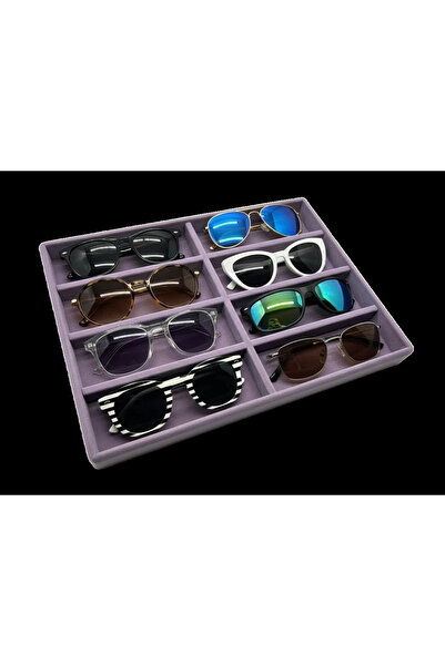 MeGass Dekor New York Model Suede Fabric Lilac Color 34/24 cm Compartmentaliz...