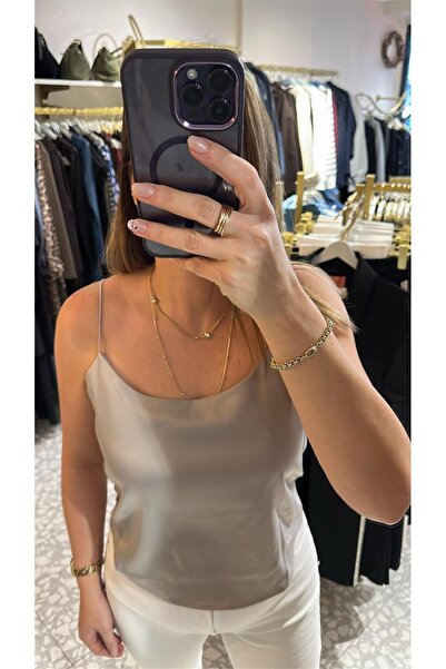 MU&ME BOUTİQUE Satin with Straps Blouse