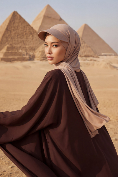 Aisha's Design شال قطني ممشط مع غطاء للعينين، SS-1، مينك