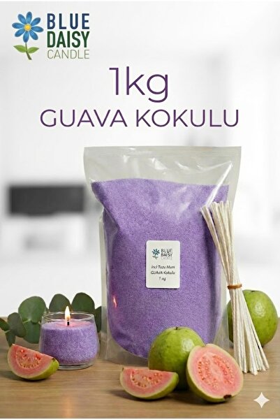 BlueDaisyCandle 1 Kg MENEKŞE MORU GUAVA kokulu Inci Tozu Mum ( 25 Adet 20 Cm ...
