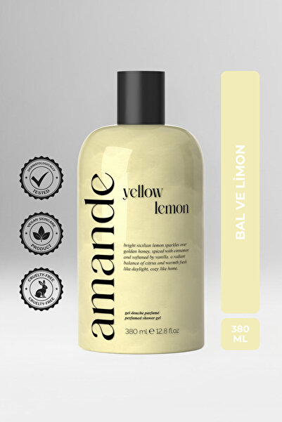 Amande Parfümlü Duş Jeli - Bal ve Limon Kokulu , Nemlendirici ve Besleyici, V...