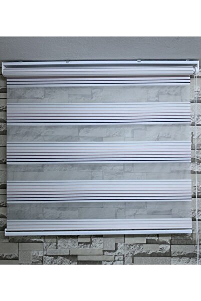 PERDECİNİZ Mor Pembe Plise Perde (Etek Kısmı Düz) enxboy