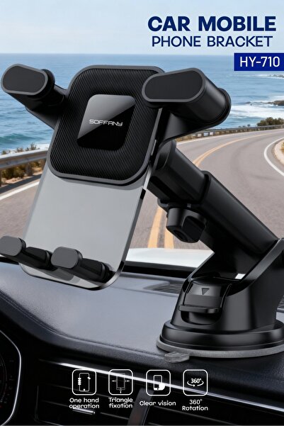 Soffany HY-710 360° Torpido Üstü Vantuzlu Araç İçi Telefon Tutucu