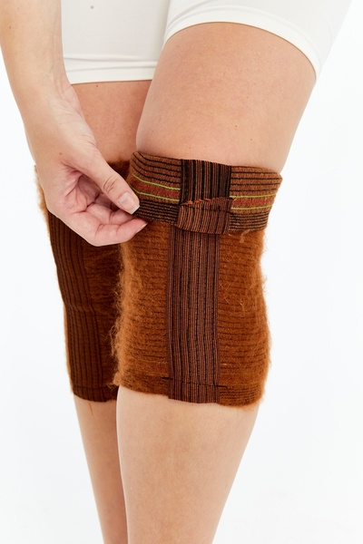 FF FİT FORM GİYİM واقي الركبة من الصوف على شكل ريش الجمل - يمكن للنساء والرجا...