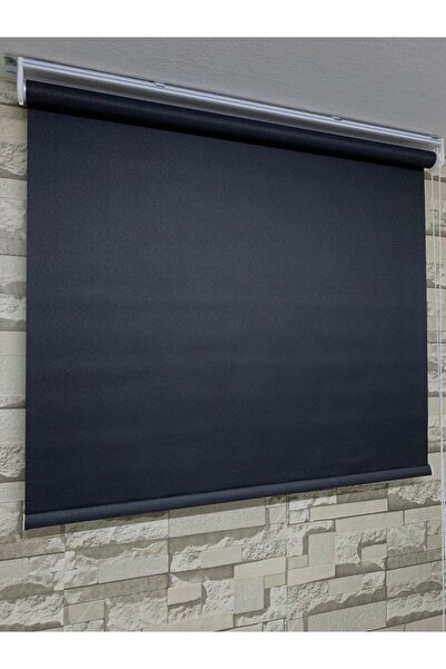 PERDECİNİZ Mat Stor Perde Siyah Renk Alüminyum Kasa(etek Düz) ENXBOY