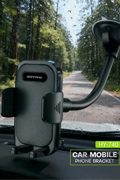 Soffany HY-740 360° Cam Vantuzlu Araç İçi Telefon Tutucu