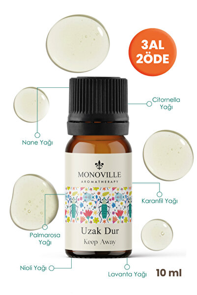 Monoville Uzak Dur Uçucu Yağ Karışımı 10 ml %100 Doğal (Keep Away Essential O...