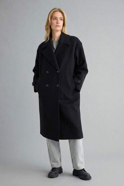 DeFacto Regular Fit Buttoned Long Cashmere Coat F1197Ax25Wn