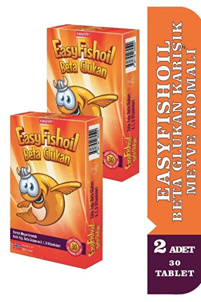EASYVİT Easyfishoil Beta Glukan Çiğnenebilir 30 Jel Tablet 2 Adet