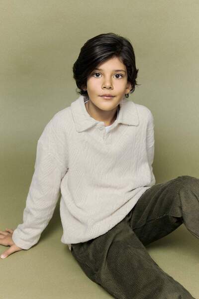 DeFacto Tricou cu mânecă lungă cu guler polo pentru băiat G2967A825WN