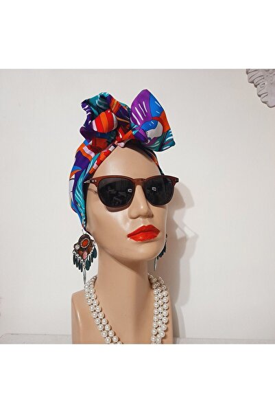 oben hobi إكسسوار شعر باندانا سلكي على الطراز الأفريقي، مشبك من القماش للنساء