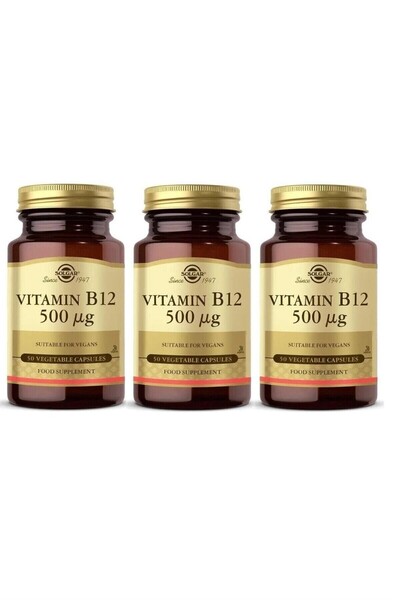Solgar Vitamin B12 500 mcg 50 Kapsül 3 Adet