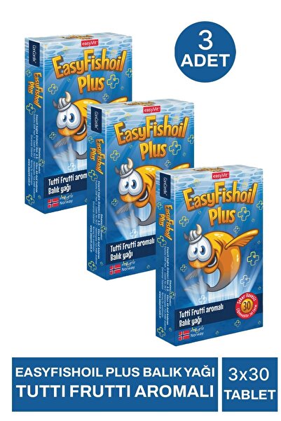 EASYVİT EasyFishoil Plus Balık Yağı Tutti Frutti Aromalı 30 Çiğnenebilir Jel ...