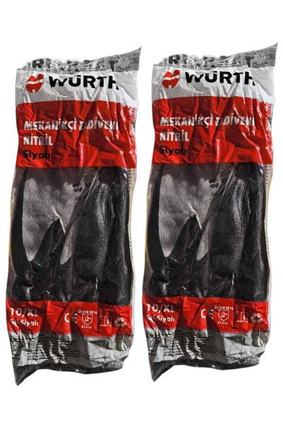 Würth Wurth Mechanic's Gloves Nitrile Black 10/XL (2 Pairs)
