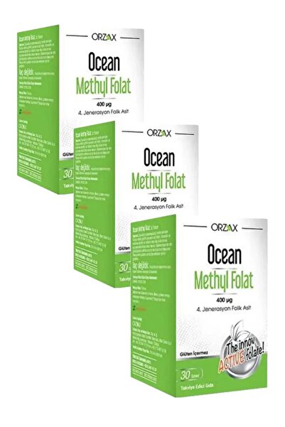 Orzax Ocean Methyl Folat 30 Tablet 3 Adet