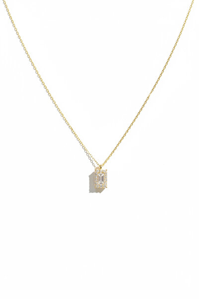 Güler Kuyumculuk 8 Ayar Altın Taşlı Kolye Ucu ve Zinciri