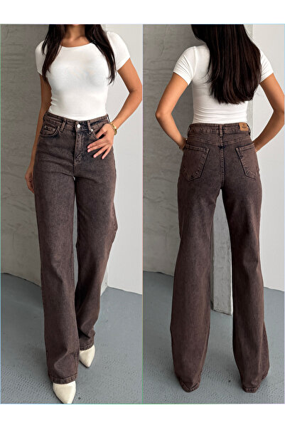 MARLİX Wide leg Yüksek Bel Palazzo Likralı Esnek Jean Pantolon