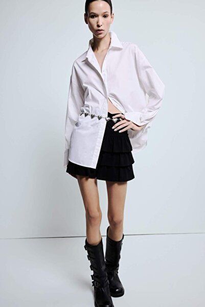 DeFacto Curea de damă cu lanț metalic cu tematică inimă argintie G3802AXNS