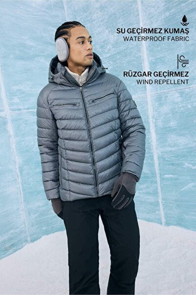 DeFacto Water Repellent Regular Fit K Hooded Zippered Windproof Ski Jacket F5...