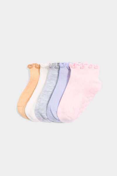 DeFacto Бебешки момичешки чорапи с неплъзгаща се подметка, 5 чифта, памук F67...