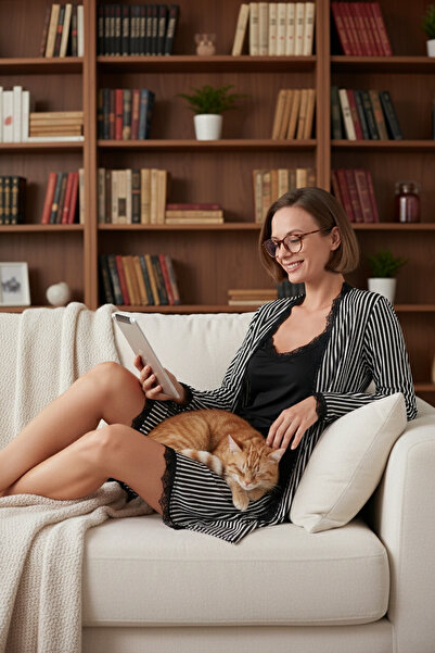 Lela Νυχτικό με δαντέλα άνοιγμα Νυχτικό με φορέματα GECELIK 6097580