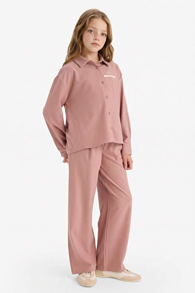 DeFacto بنطلون بناتي بخصر مطاطي أرجل واسعة G4506A825WN