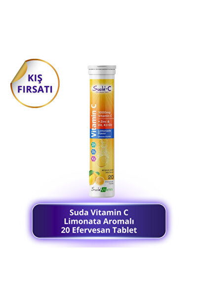 suda Vitamin C Limonata Aromalı 20 Efervesan Tablet