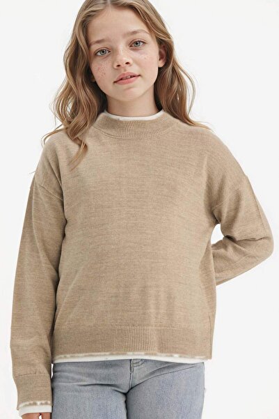 DeFacto Girl's Crew Neck Knitwear Sweater G5449A825Wn