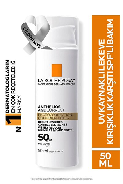 La Roche Posay Anthelios Age Correct SPF50+ Yaşlanma Karşıtı Yüz Güneş Kremi ...