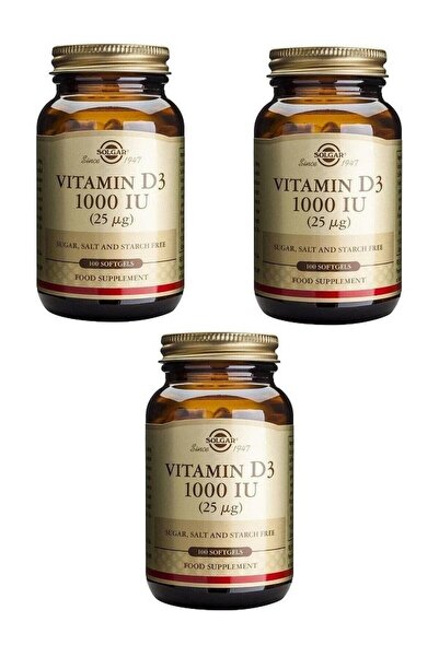 Solgar Vitamin D3 1000Iu 100 Capsules 3 Pieces