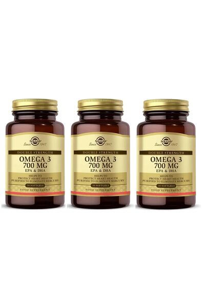 Solgar أوميغا-3 700 ملغ 30 كبسولة جيلاتينية 3 قطع