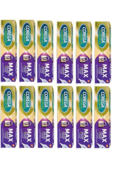 Corega Maksimum Güç Tat İçermez Diş protezi yapıştırıcı Krem 40 gr 12 Adet