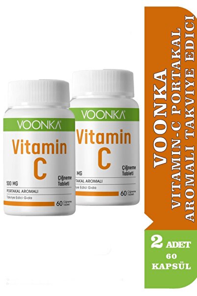 Voonka Vitamin-C Orange Flavored Food Supplement 60 Tablets 2 Pieces