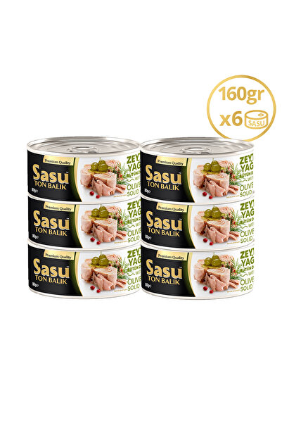 SASU Zeytinyağlı Ton Balığı 6x160g Bütün Dilim