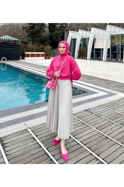 SedaKobal Πλισέ φούστα |   Δερμάτινη σατέν εμφάνιση