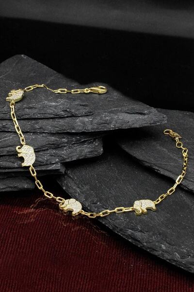 Else Silver Ataç Zincirli Tria Fil Gümüş Bileklik