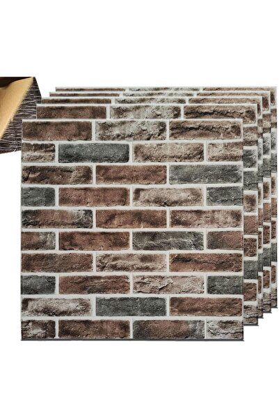 Renkli Duvarlar 70cmx70cm 1 Adet 3D Yapışkanlı Tuğla Desen Sünger Duvar Panel...