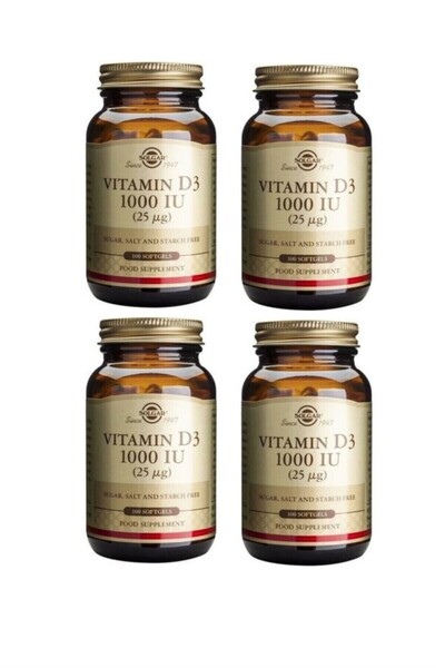 Solgar Vitamin D3 1000ıu 100 Kapsül 4 Adet
