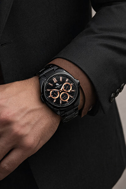 S.POLO Yeni Sezon SİYAH Renk Metal Kordon Erkek Kol Saati siyah akik Bileklik...